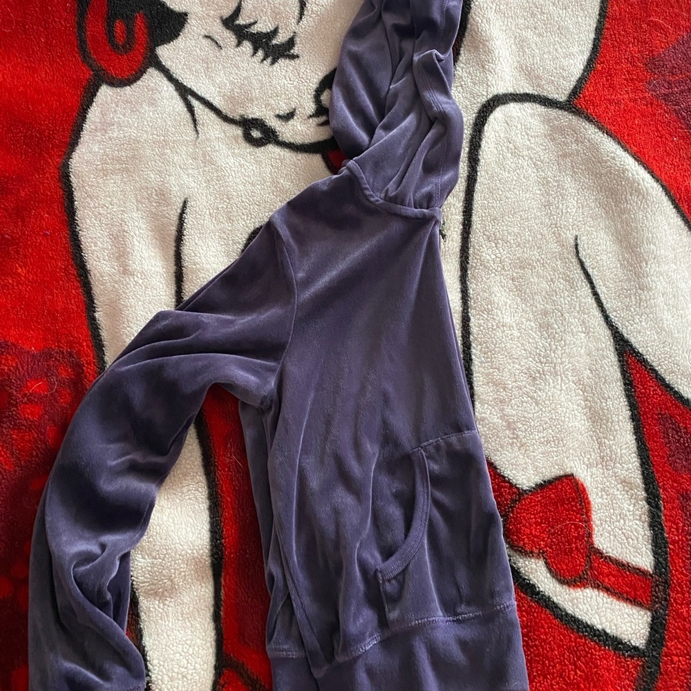 Velour purple track suit sweater